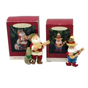 Hallmark Keepsake Ornaments Howling Good Time and Santa's Serenade Country 1993